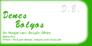 denes bolyos business card