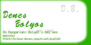 denes bolyos business card